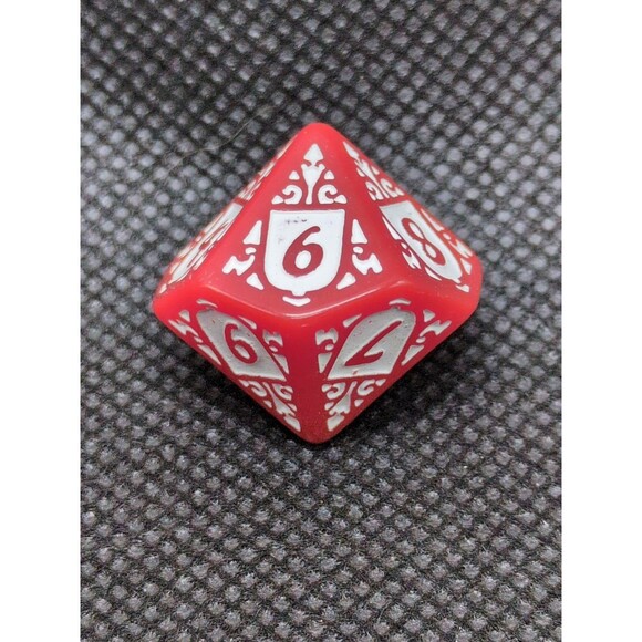 Blood & Plunder Spanish D10 Dice Red And White - Picture 5 of 6